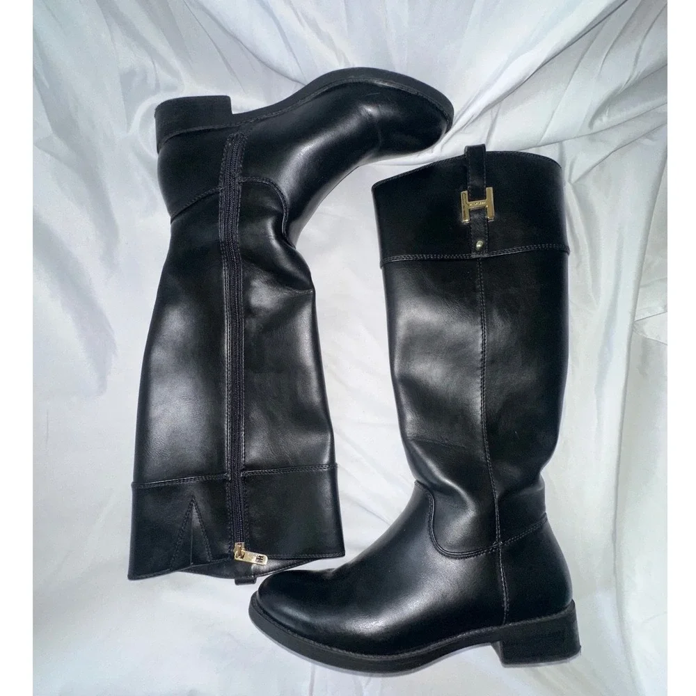 Tommy Hilfiger Black Riding Boots Size 7 1/2
